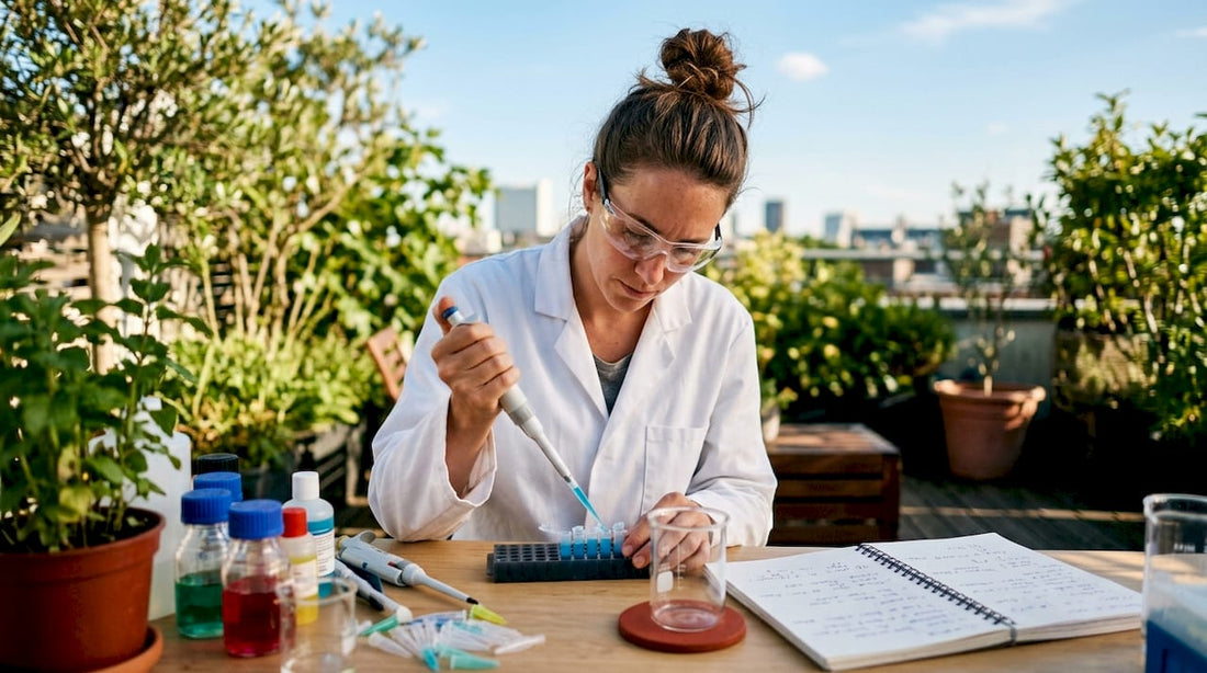 Scientist pipetting samples in lab