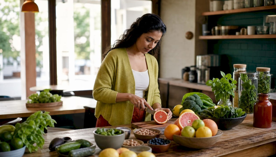 Nutritionist preparing immune-supporting foods