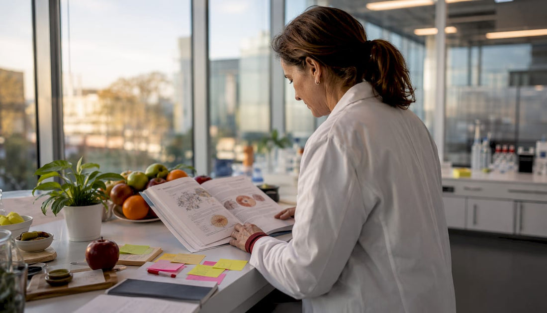 Scientist reading antioxidants inflammation research