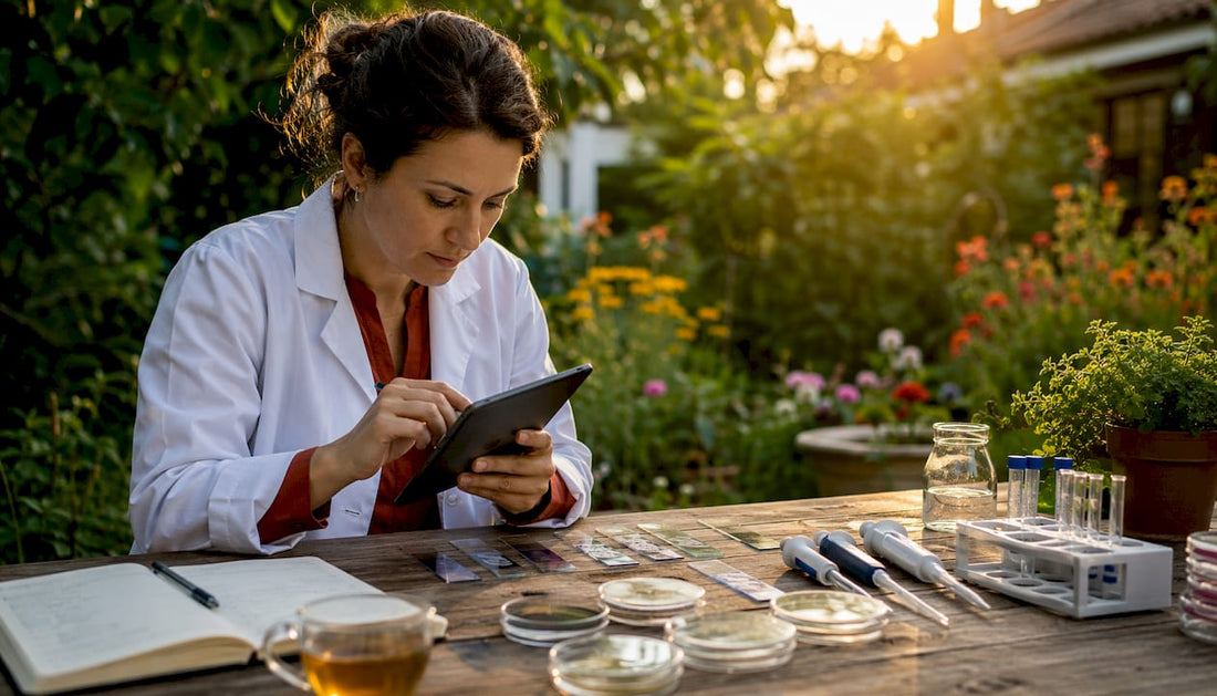 Researcher examining cellular damage from high glucose