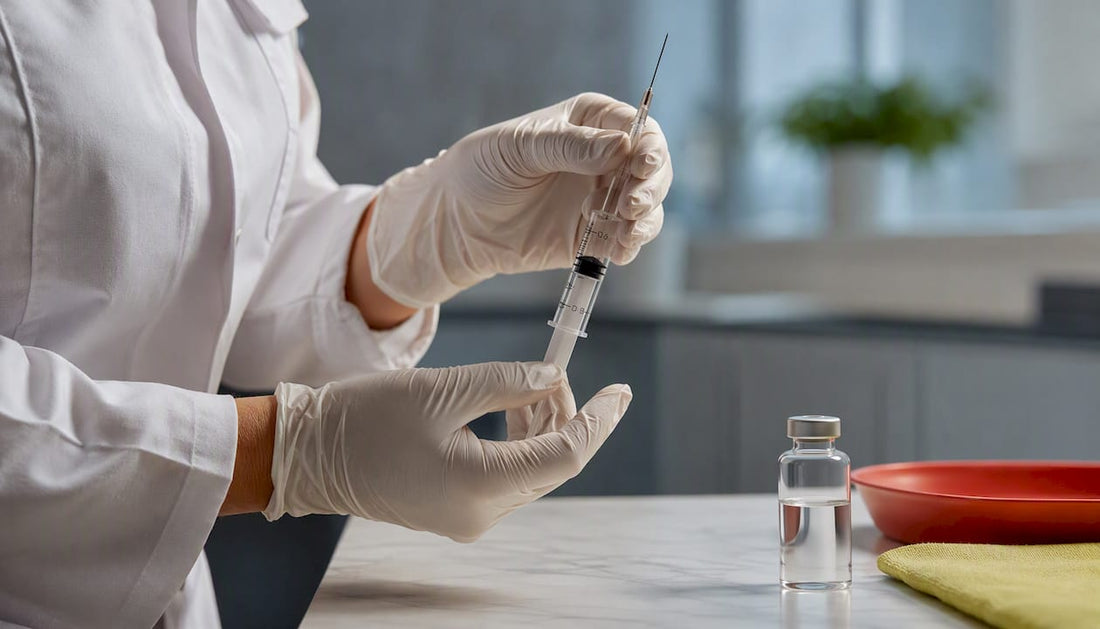 Clinician preparing an injectable treatment