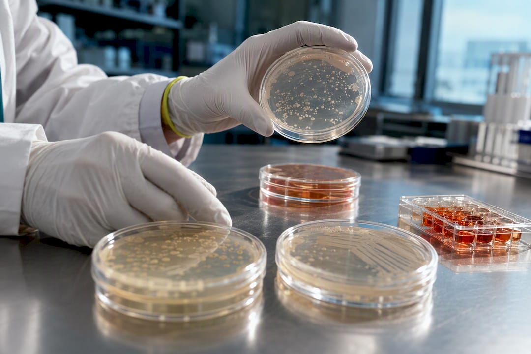 Anonymous culture plates in microbiology laboratory