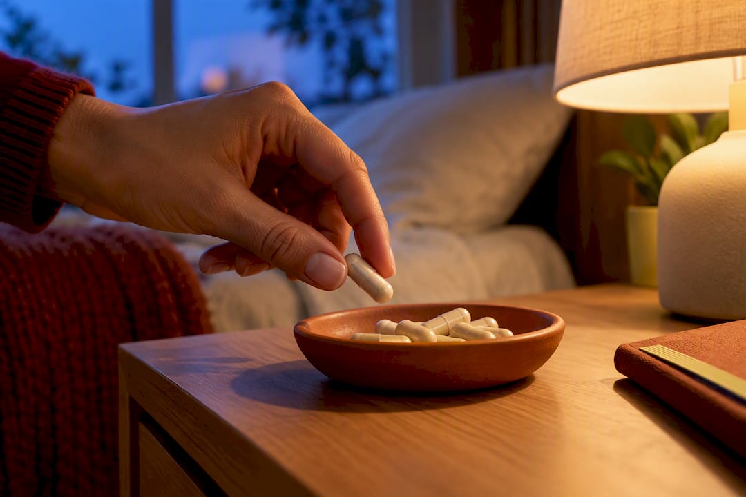 Hand selecting an anonymous probiotic capsule